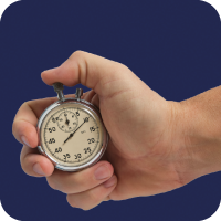 Hand keeping track of time with a watch.