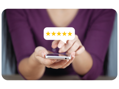 Phone rating a Userlytics service with 5 stars