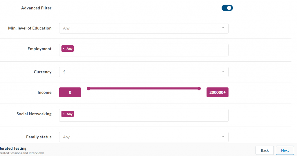 Userlytics - participants tab