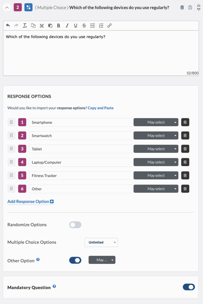 Userlytics Platform - good example of question to make it hard for participants to guess the target profile.