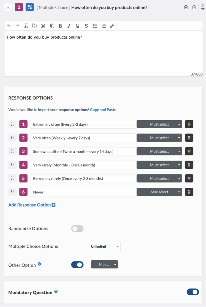 Userlytics Platform - multiple choice question