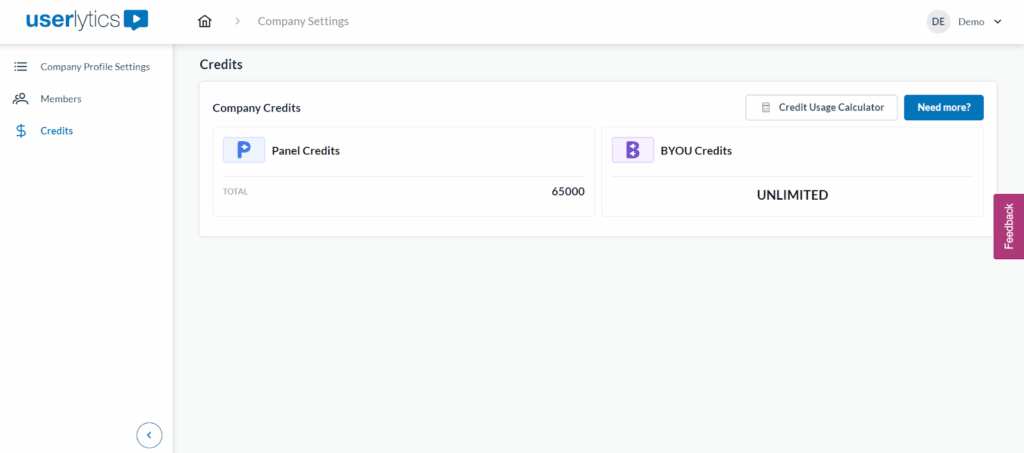 Userlytics - credits