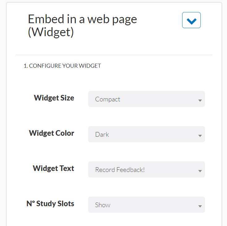 Userlytics - embed widget in a web page