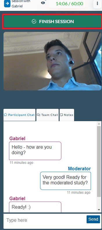 Userlytics - finish moderated session