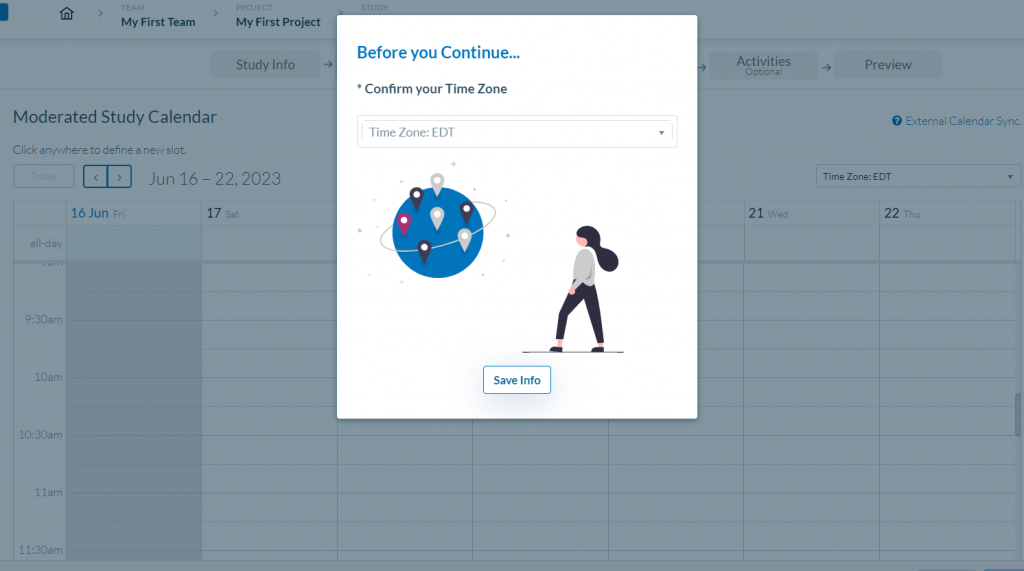 Userlytics - schedule moderated study