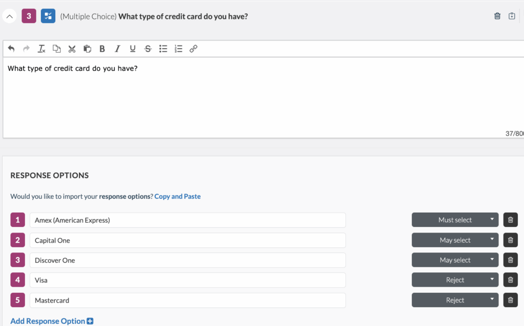 Userlytics Platform - “What types of credit cards do you have?”