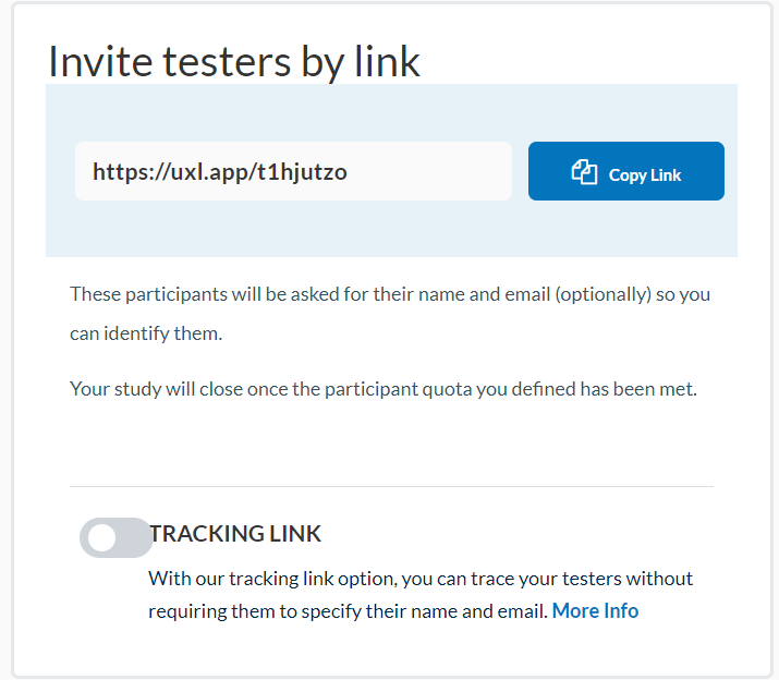 Userlytics - invite tester by link