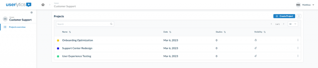 Userlytics Project and Account Management System (PAM)