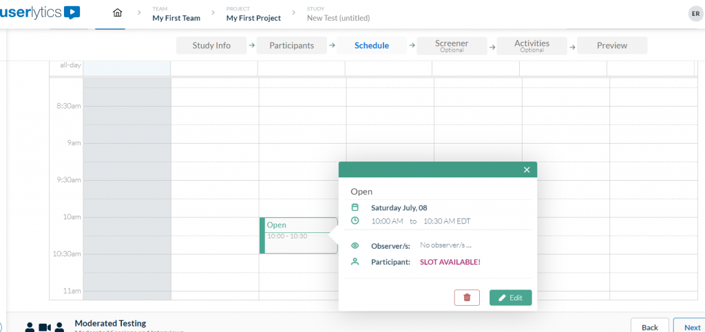 Userlytics - Cancel scheduled session