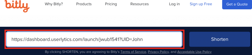 Example of bitly URL