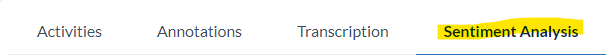 Userlytics Sentiment Analysis - Sentiment Analysis tab