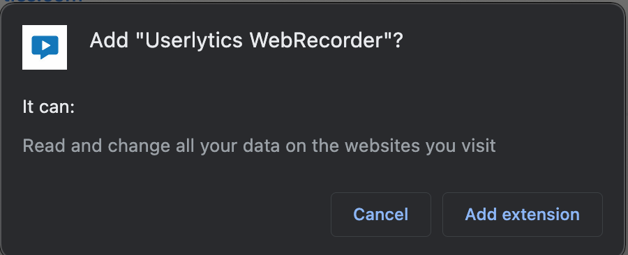 Overlay Web Recorder - Add extension button
