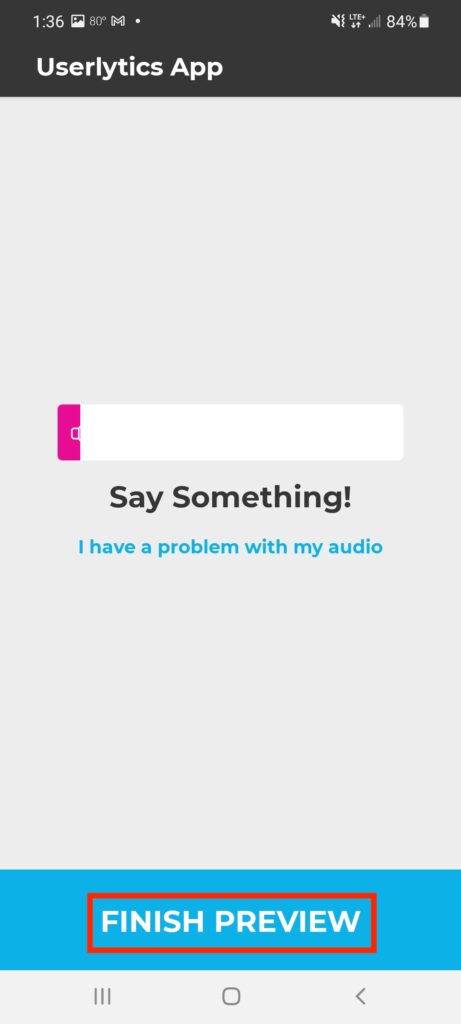 Launch a Userlytics Test on Android - begin test preview