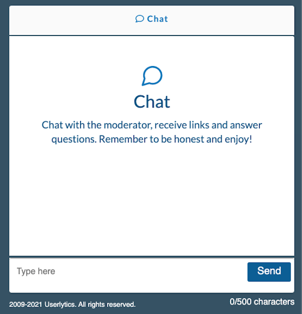 Live Conversation Guide for Testers - Chat with the moderator