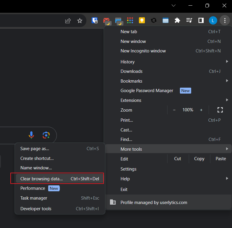 Userlytics - Clear Cookies and Cache in Chrome