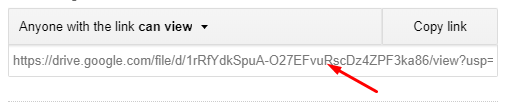 Google Drive - copy link