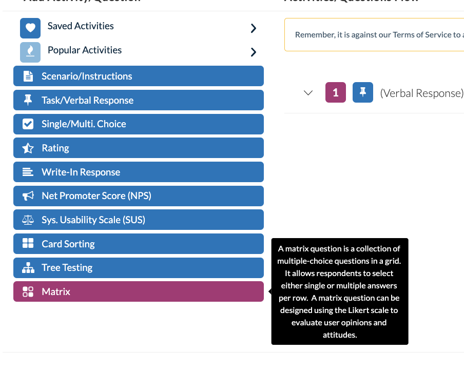 How to add Matrix Questions - Choose Matrix