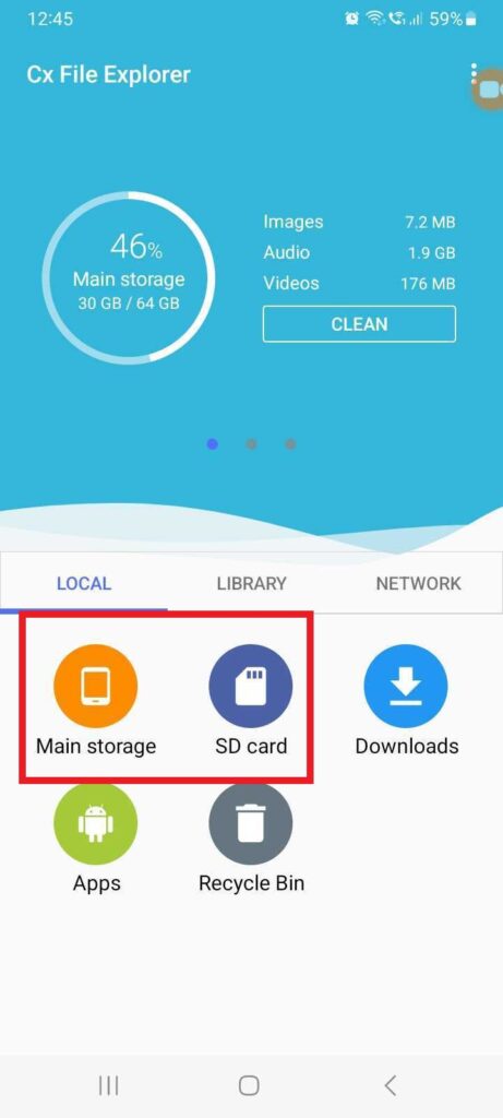 Recover files in Android - Locate the recording file in the SD Card.