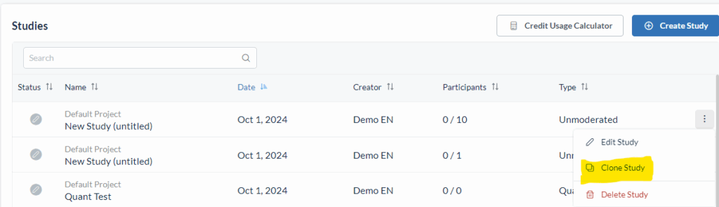 Userlytics A/B Testing - Clone study