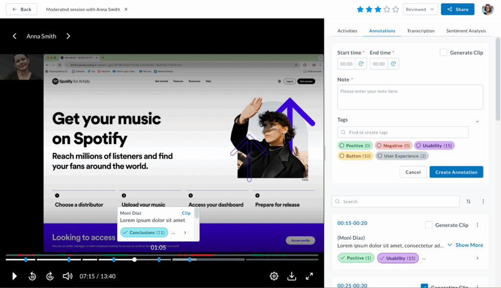 Userlytics - Video Analysis Tool - enhanced video player