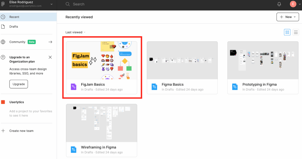 Prototypes Compatible with Userlytics - Select the project