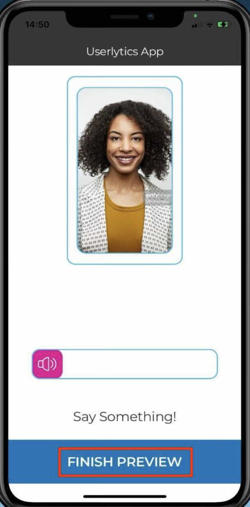 Launch a Test on iOS - Tap Finish Preview