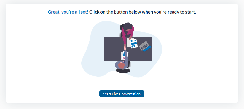 Live Conversation Guide for Testers - Start Live Conversation