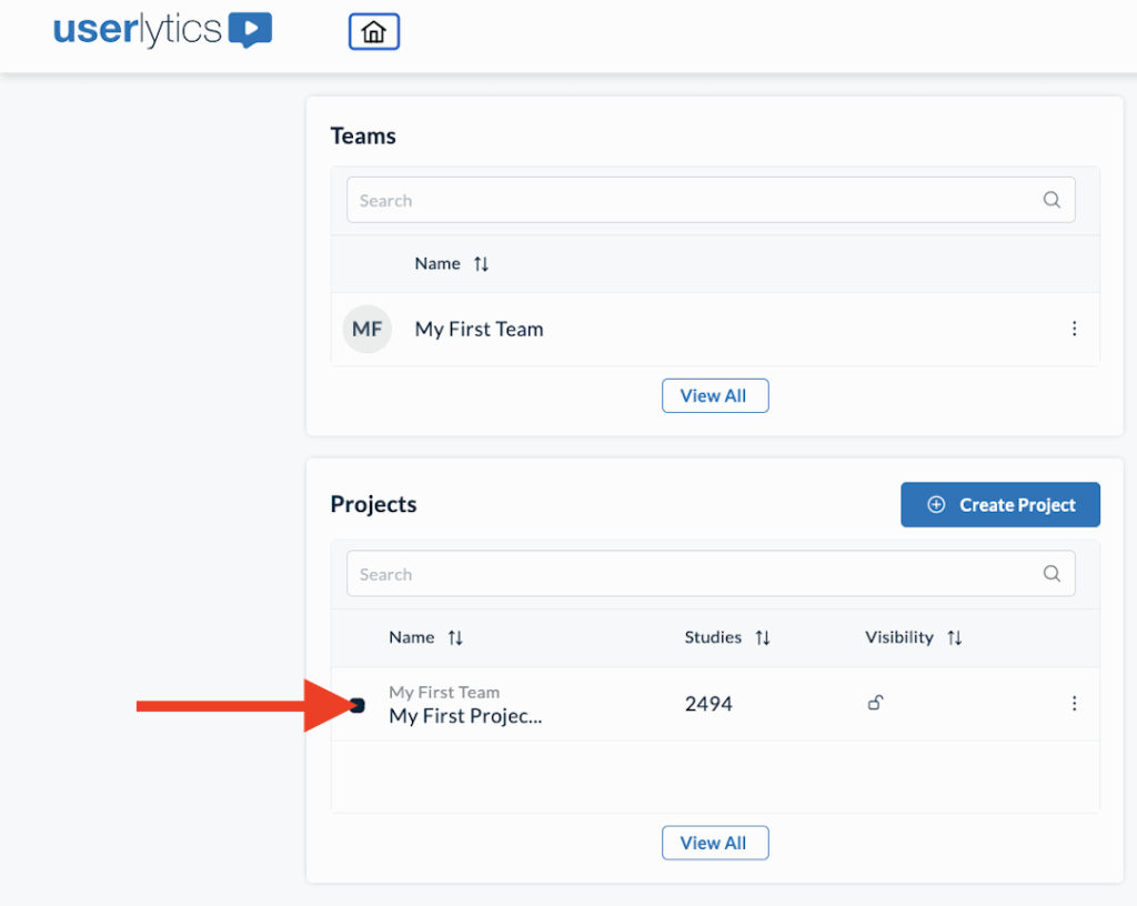 Userlytics - How to Create and Share Test Annotations - Project folder