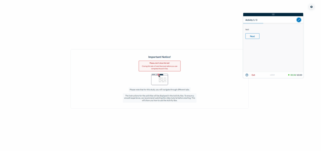 How to Use Userlytics Unmoderated Testing Web Recorder - Navigate the unmoderated web recorder