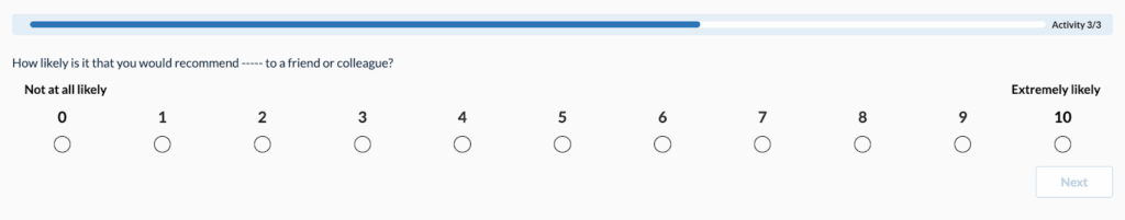 Userlytics Study Builder - NPS