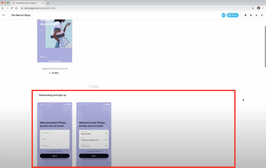 Prototypes Compatible with Userlytics - Obtain public prototype URL on Marvel App