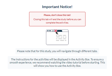 How to Use Userlytics Unmoderated Testing Web Recorder - Important notice