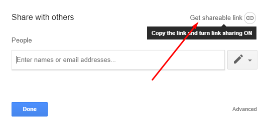 Google drive - get shareable link
