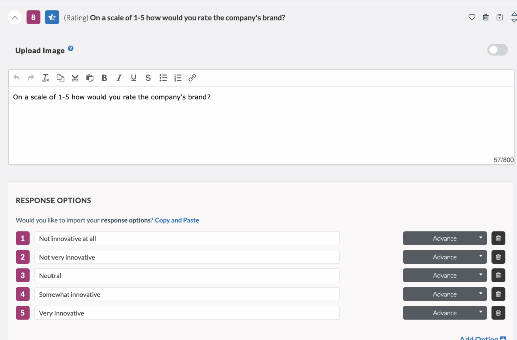 Userlytics Study Builder - Rating