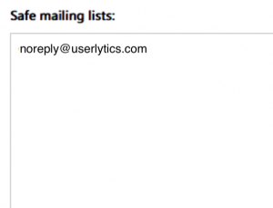 How to Whitelist Userlytics - safe mailing lists