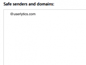 How to Whitelist Userlytics - safe senders and domains