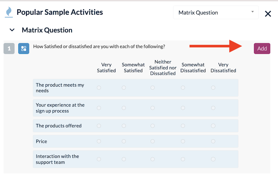 How to add Matrix Questions - Add Matrix Question