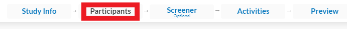 menu item titled "Participants"