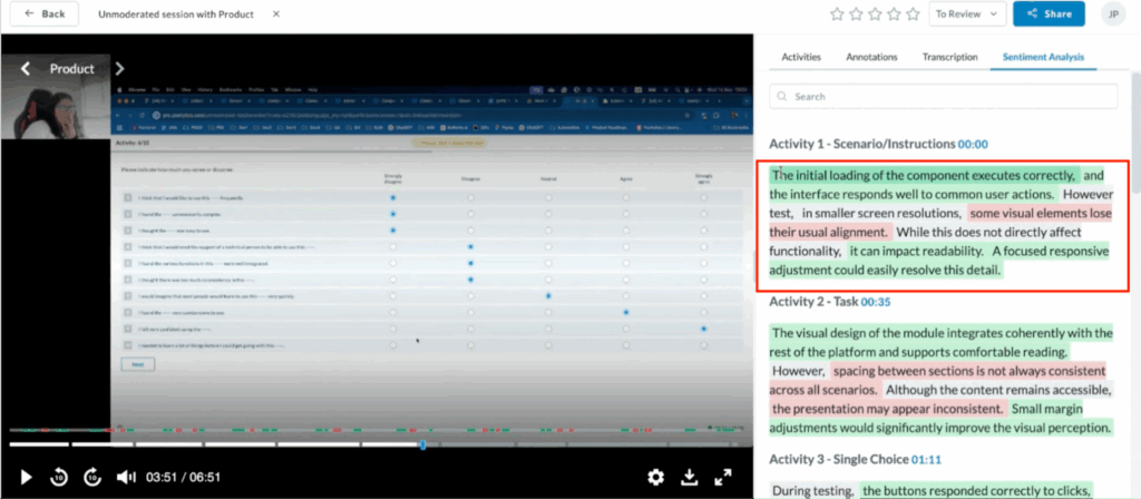 Userlytics - Video Analysis Tool - Sentiment Analysis