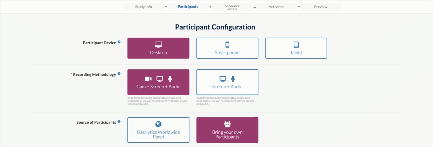 Userlytics Figma Integration - Set Up Parameters
