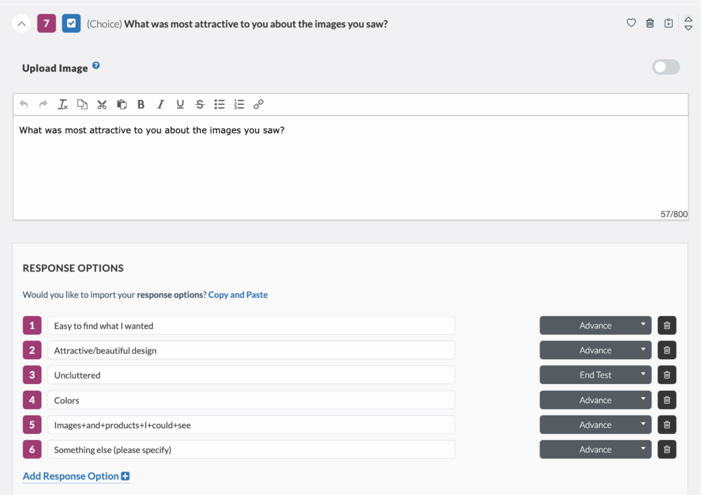 Userlytics Study Builder - Single / Multiple Choice