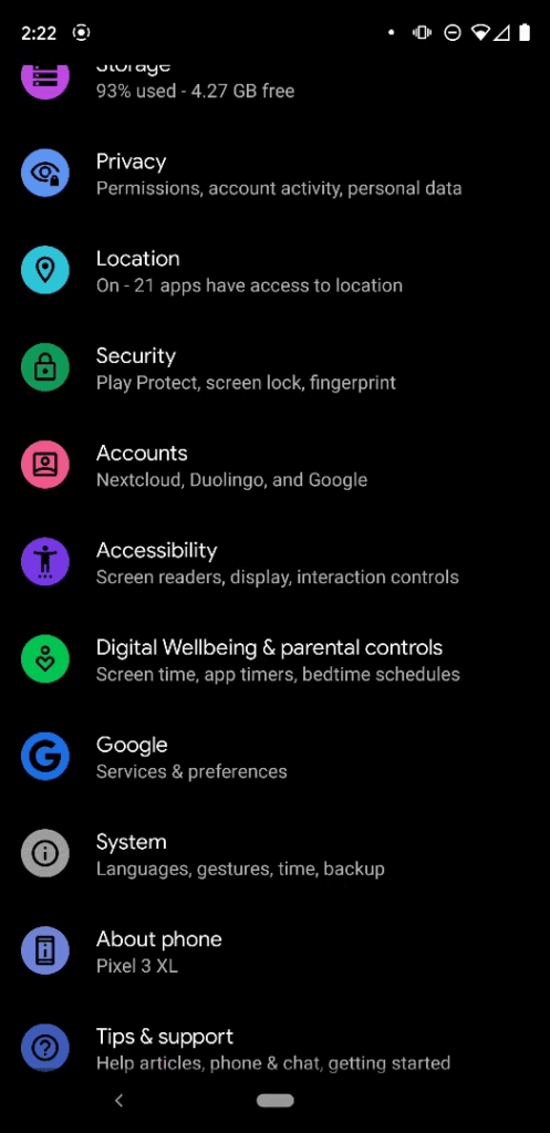 Enable Touches on your Android Device - tap on “System.” Then, tap “Advanced.” From here, select “Developer Options.”