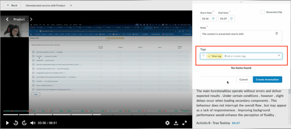 Userlytics - Video Analysis Tool - tags