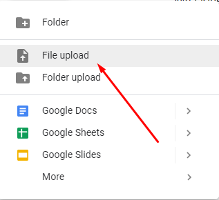 Google Drive - file upload