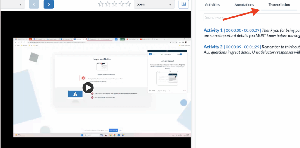 Userlytics - Analyze and Share UX Study Results - Transcription