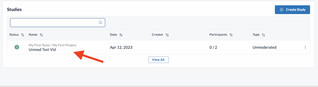 Userlytics Tree Testing - Choose Study