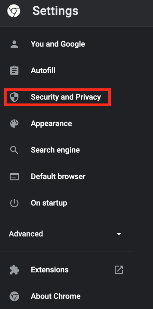 Userlytics - How to Enable Cookies in your Browser - Click Security and Privacy