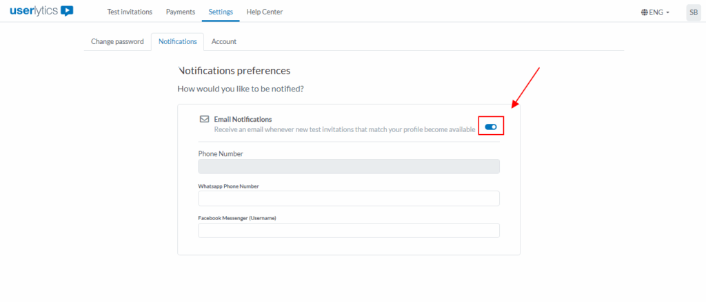 Userlytics Unsubscribe or delete account - Settings