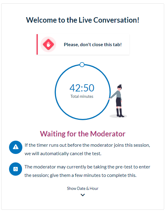 Live Conversation Guide for Testers - Waiting for the Moderator