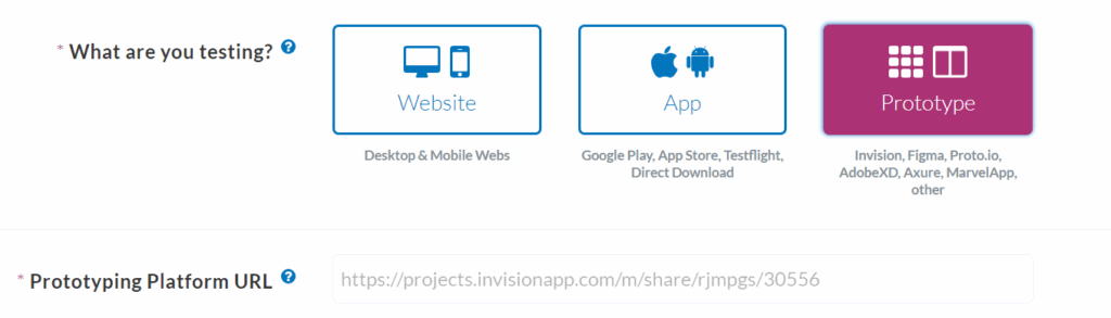Userlytics Figma Integration - Enter Figma Prototype link